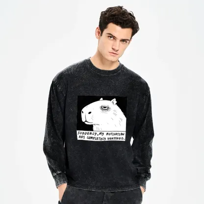 Tokyo-Tiger Power Has Completely Disappeared Washed Long Sleeve T-Shirt