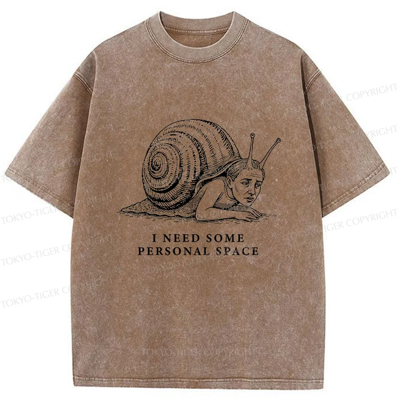 Tokyo-Tiger Snail Man Washed T-Shirt
