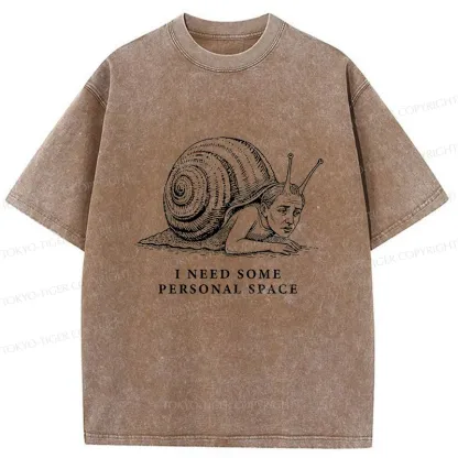 Tokyo-Tiger Snail Man Washed T-Shirt