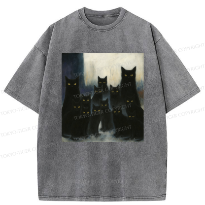 Tokyo-Tiger The Black Cat Watch Washed T-Shirt