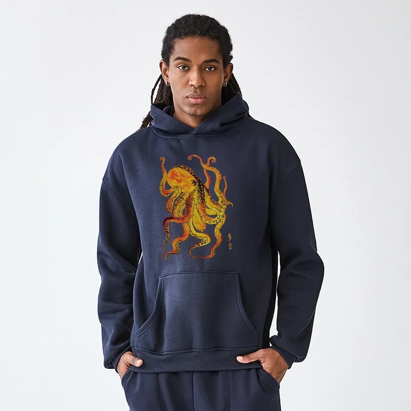 Tokyo-Tiger Deep Sea Gorgeous Octopus Aldult Fleece Hoodie