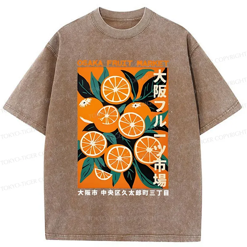 Tokyo-Tiger Osaka Orange Poster Washed T-Shirt