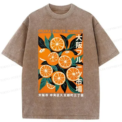 Tokyo-Tiger Osaka Orange Poster Washed T-Shirt
