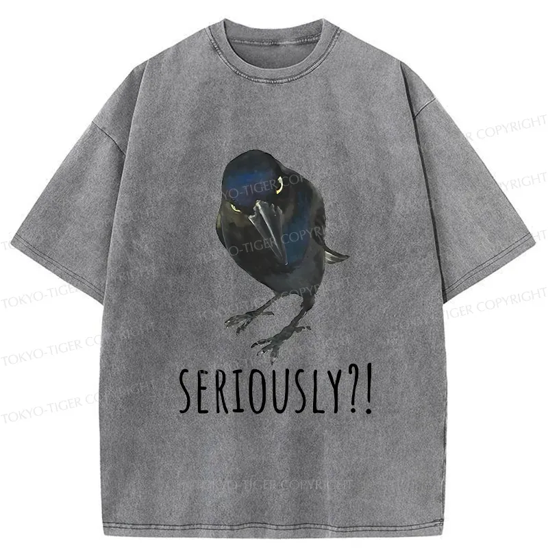 Tokyo-Tiger Raven's Question Washed T-Shirt