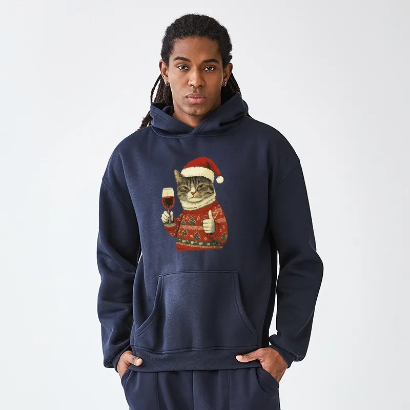 Tokyo-Tiger Christmas Cat Likes Aldult Fleece Hoodie