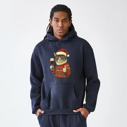 Tokyo-Tiger Christmas Cat Likes Aldult Fleece Hoodie