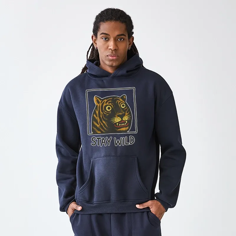Tokyo-Tiger Silly And Cute Tiger Aldult Fleece Hoodie