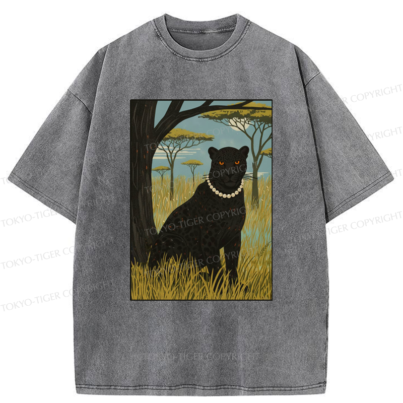 Tokyo-Tiger The Pearl Leopard Of The Savanna Washed T-Shirt