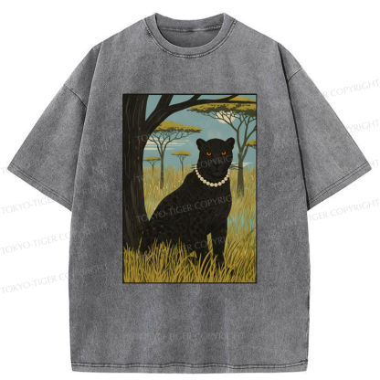 Tokyo-Tiger The Pearl Leopard Of The Savanna Washed T-Shirt
