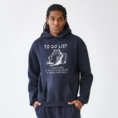 Tokyo-Tiger Cat's To-Do List Aldult Fleece Hoodie