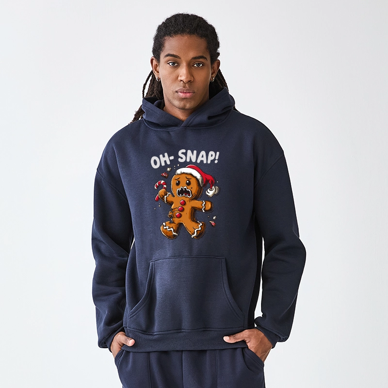 Tokyo-Tiger Oh Snap The Gingerbread Man's Christmas Chaos Aldult Fleece Hoodie