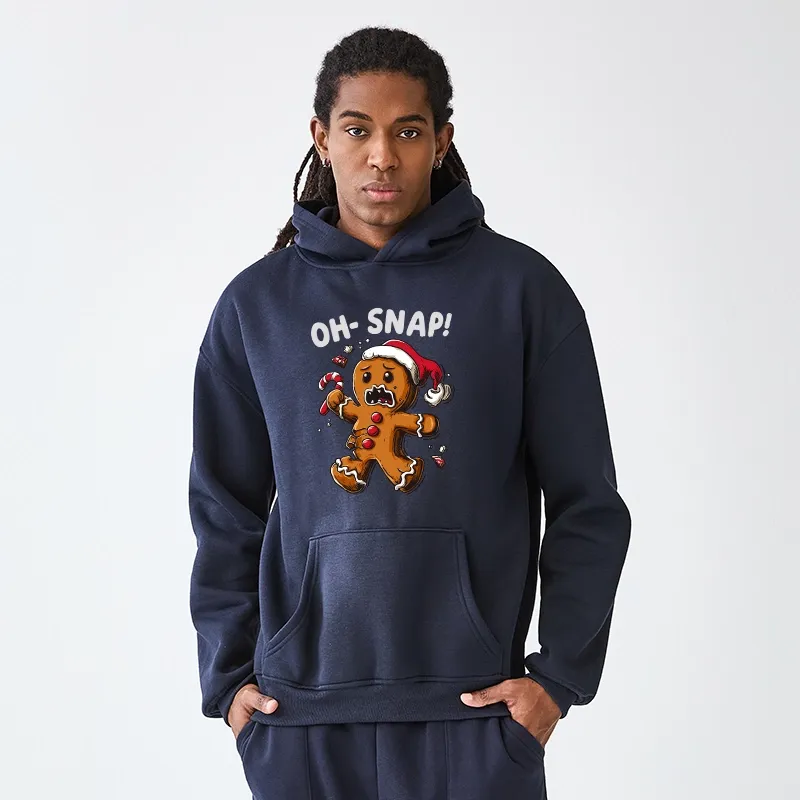 Tokyo-Tiger Oh Snap The Gingerbread Man's Christmas Chaos Aldult Fleece Hoodie