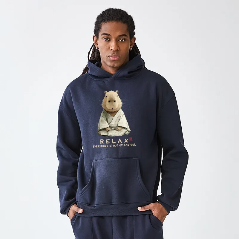 Tokyo-Tiger Zen Capybara：Relax, it's all chaos Aldult Fleece Hoodie