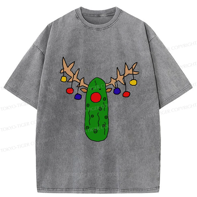 Tokyo-Tiger Christmas Of Pickles Washed T-Shirt