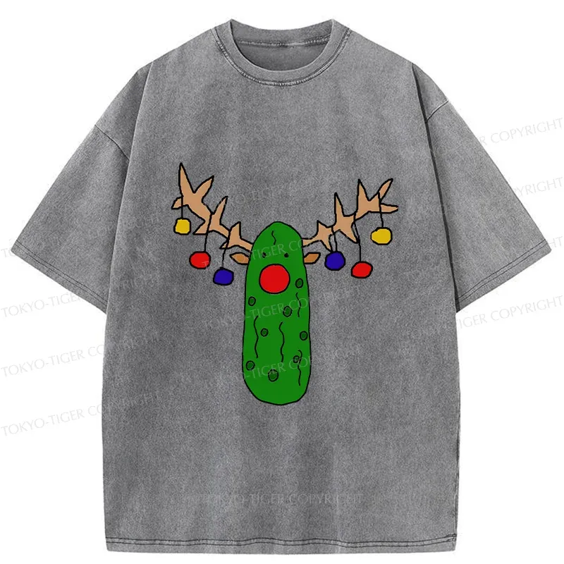 Tokyo-Tiger Christmas Of Pickles Washed T-Shirt