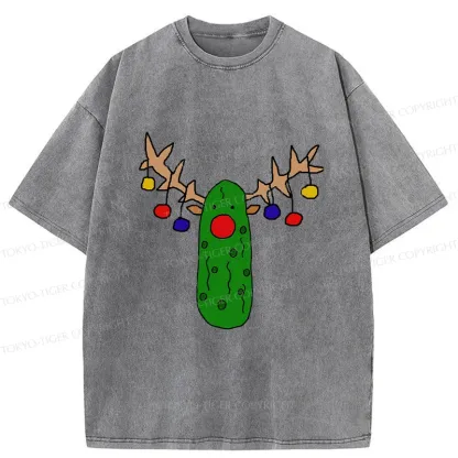 Tokyo-Tiger Christmas Of Pickles Washed T-Shirt