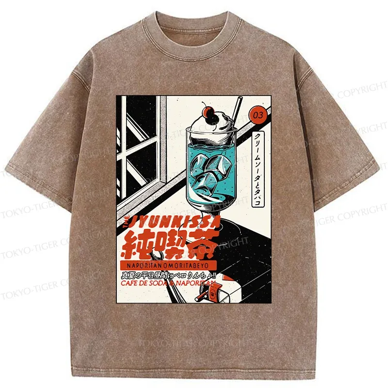 Tokyo-Tiger Jun Kissa—Pure Coffee Shop Washed T-Shirt