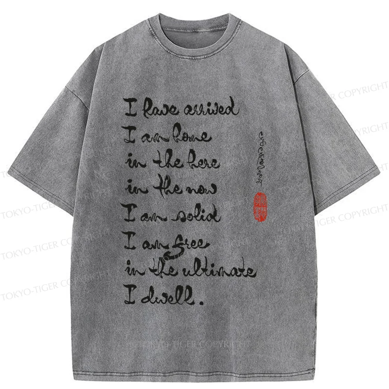 Tokyo-Tiger Zen Sayings Washed T-Shirt