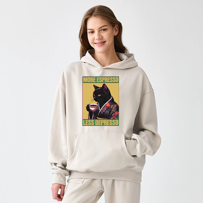 Tokyo-Tiger Up Caffeine Down Depression Aldult Fleece Hoodie