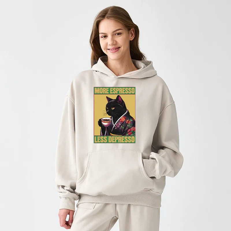 Tokyo-Tiger Up Caffeine Down Depression Aldult Fleece Hoodie