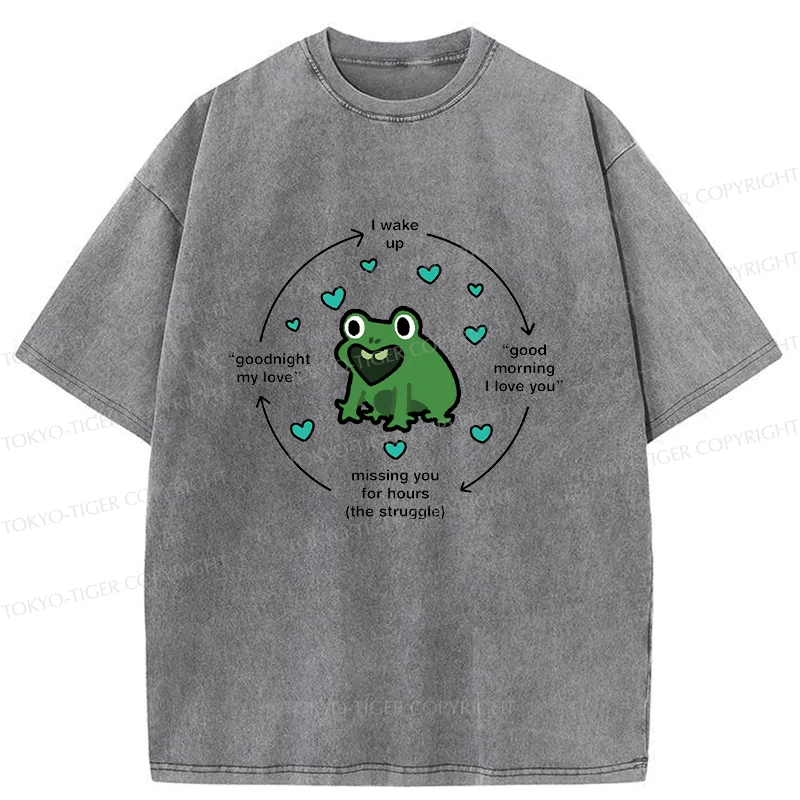 Tokyo-Tiger A Frog Deeply In Love Washed T-Shirt