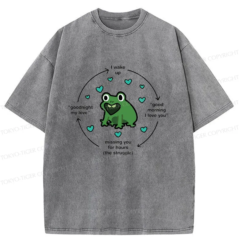 Tokyo-Tiger A Frog Deeply In Love Washed T-Shirt