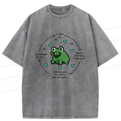 Tokyo-Tiger A Frog Deeply In Love Washed T-Shirt