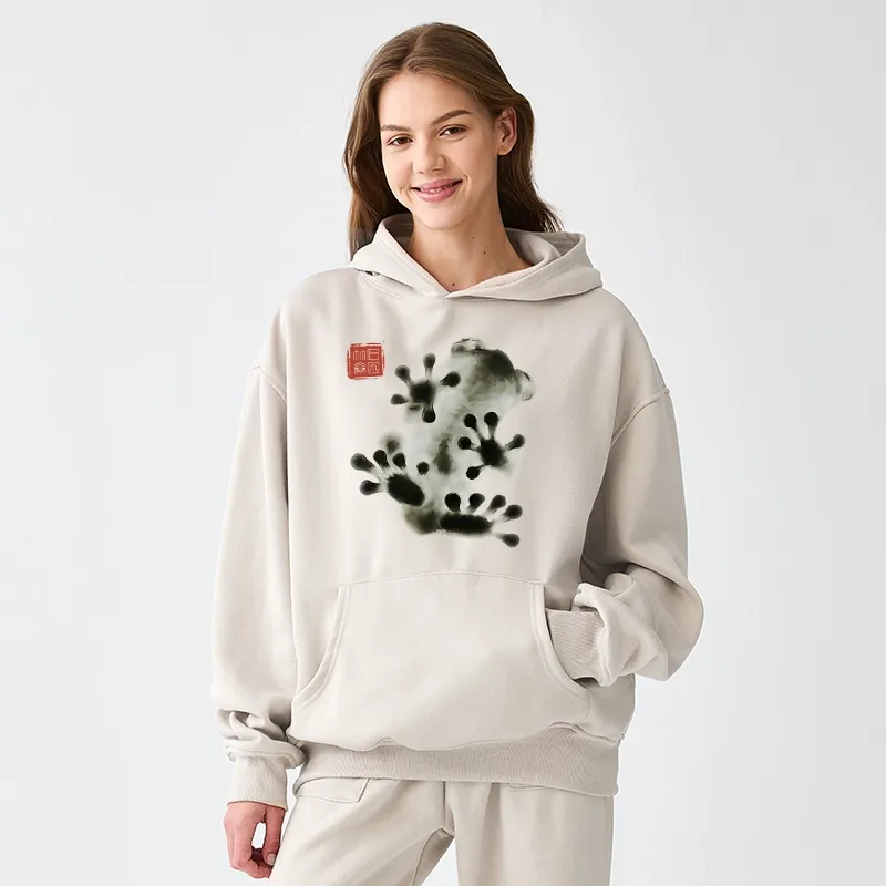 Tokyo-Tiger Ink Painting Frog Aldult Fleece Hoodie