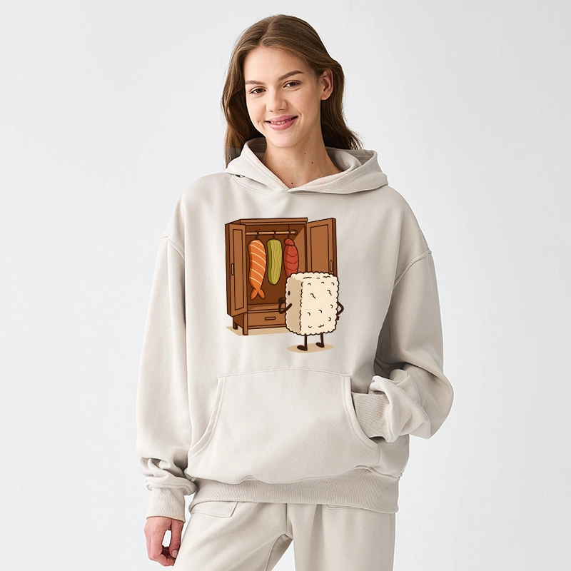 Tokyo-Tiger Sushi Pick Out Clothes Aldult Fleece Hoodie