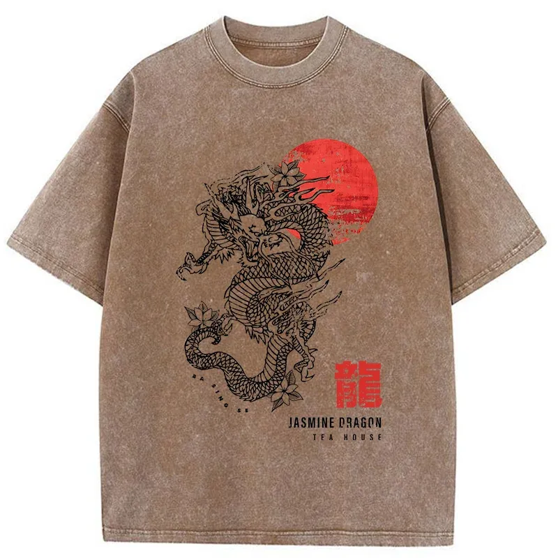 Tokyo-Tiger Japanese Dragon Washed T-Shirt