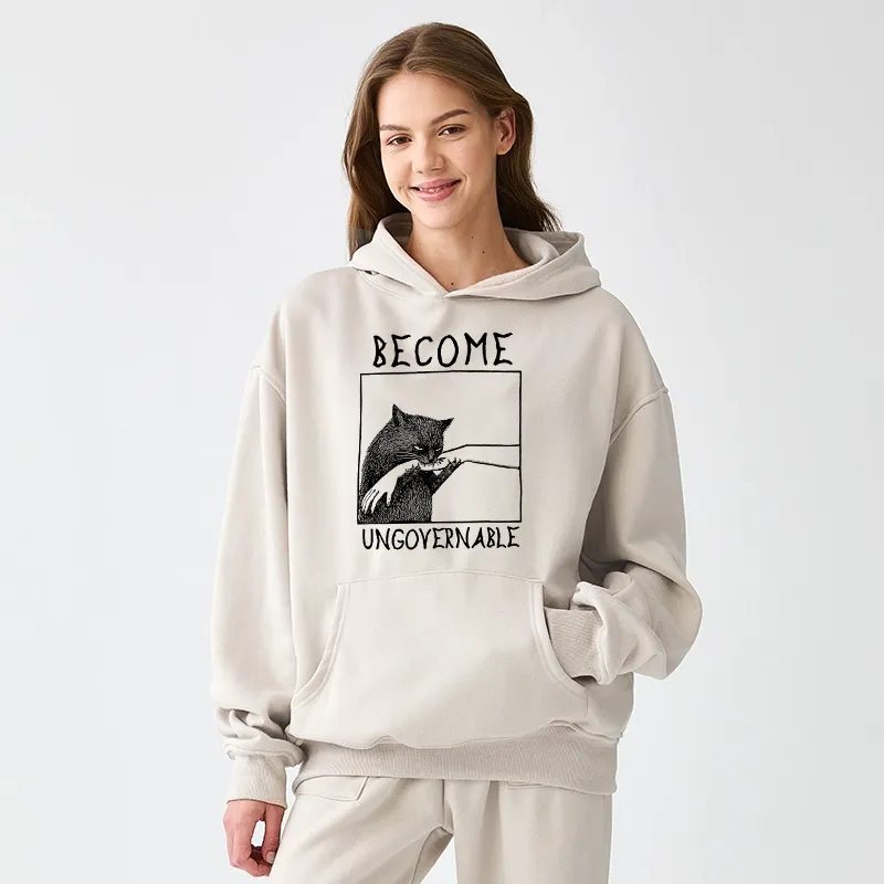 Tokyo-Tiger Cat Biting Arm Aldult Fleece Hoodie