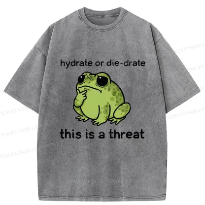 Tokyo-Tiger Thinking Frog Meme Washed T-Shirt