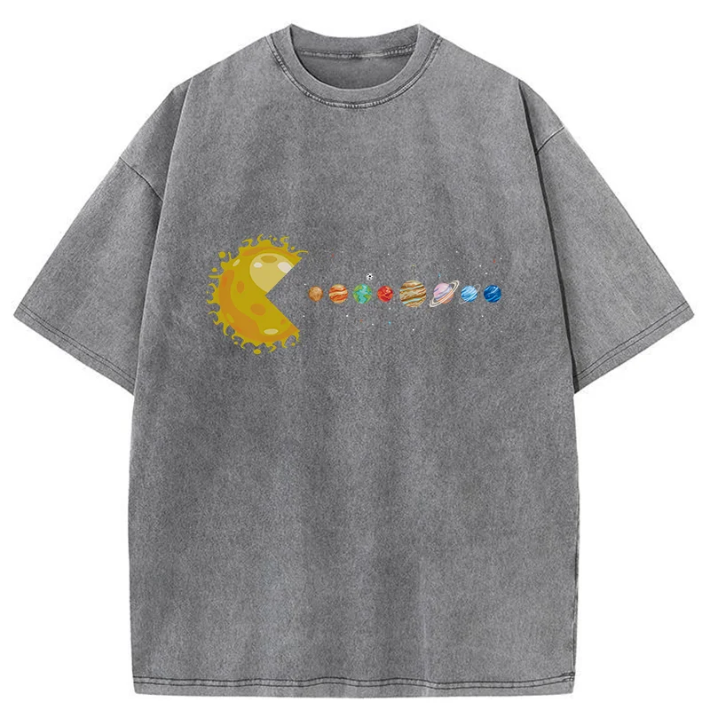 Tokyo-Tiger Funny Planet Game Washed T-Shirt