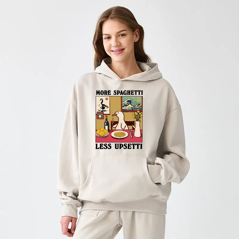 Tokyo-Tiger More Spaghetti Less Upsetti Goose Aldult Fleece Hoodie