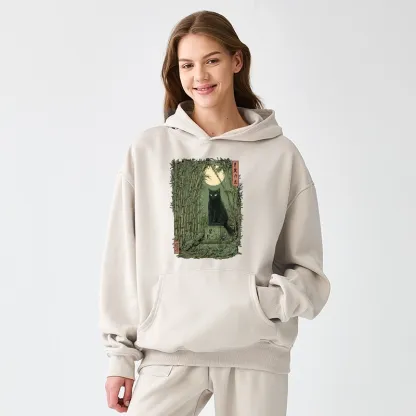 Tokyo-Tiger Black Cat In The Bamboo Forest Aldult Fleece Hoodie