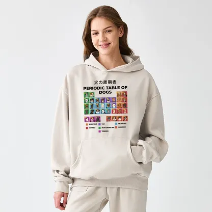 Tokyo-Tiger Periodic Table Of Dogs Aldult Fleece Hoodie