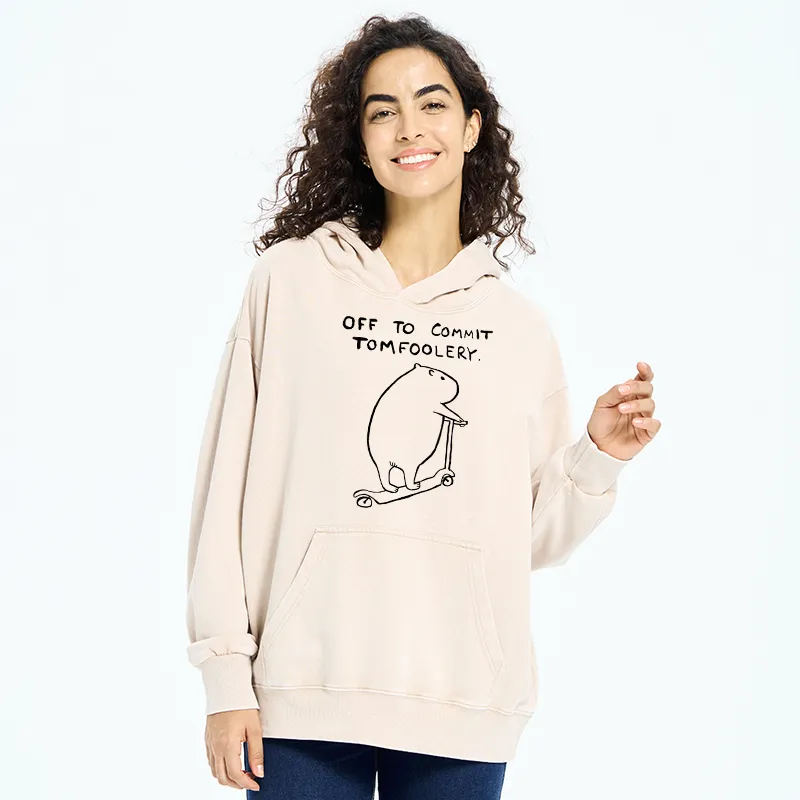 Tokyo-Tiger Capybara Is Ready To Do Something Bad Washed Hoodie