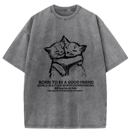 Tokyo-Tiger Born To Be A Good Friend Washed T-Shirt