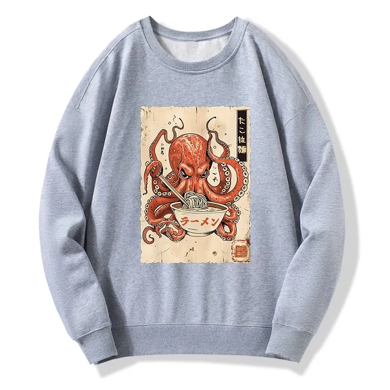 Tokyo-Tiger Retro Octopus Eating Ramen Classic Sweatshirt