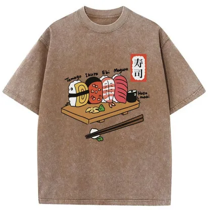 Tokyo-Tiger Delicious Sushi Washed T-Shirt