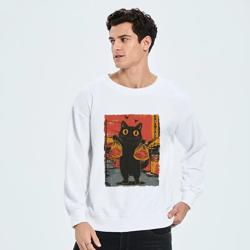 Tokyo-Tiger Cat Fishing Japanese Classic Sweatshirt