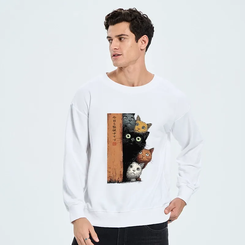 Tokyo-Tiger Five Cats Are Watching You Classic Sweatshirt