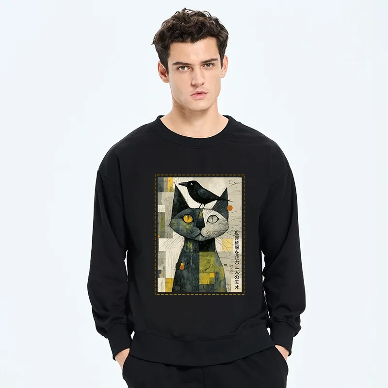 Tokyo-Tiger The Cat And The Crow Are Planning To Rule The World Classic Sweatshirt