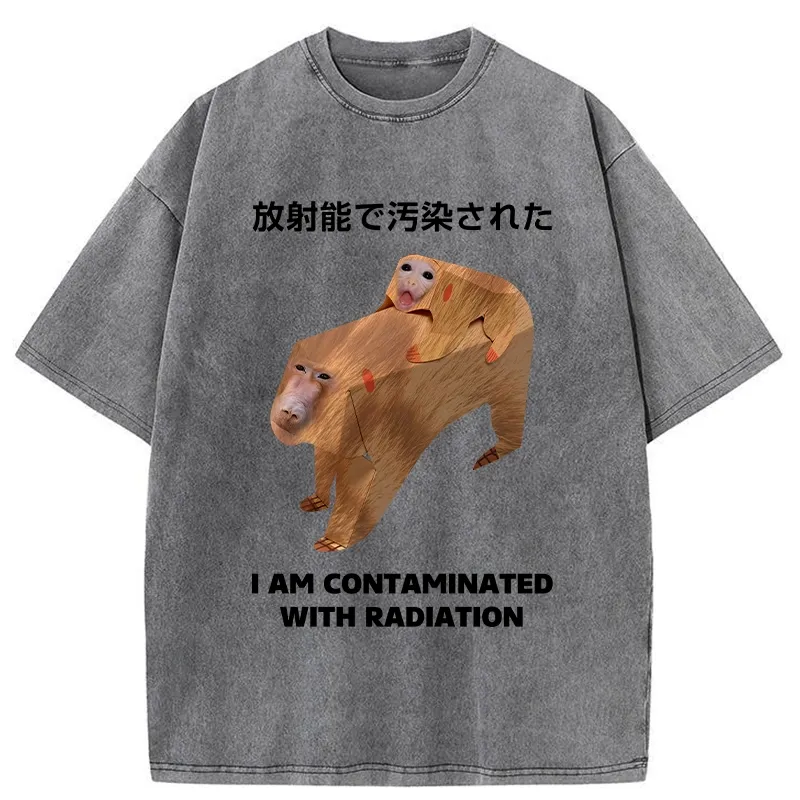 Tokyo-Tiger Monkey Contaminated By Radiation Washed T-Shirt