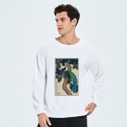 Tokyo-Tiger Peacocks in Snowy Pines Classic Sweatshirt