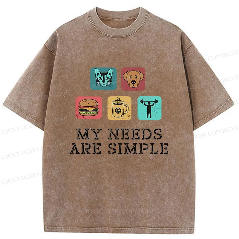 Tokyo-Tiger My Needs Are Simple Washed T-Shirt