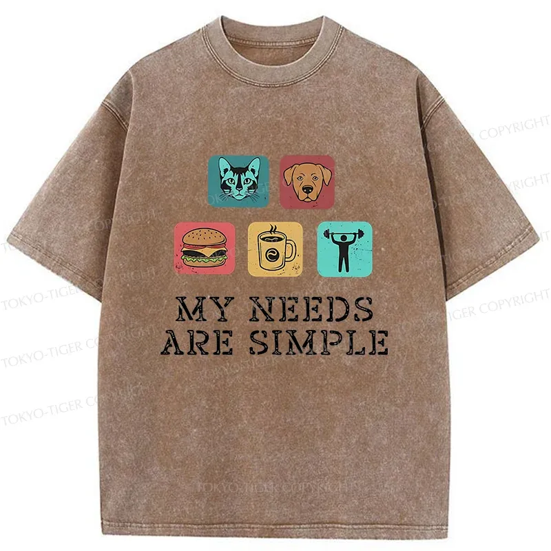 Tokyo-Tiger My Needs Are Simple Washed T-Shirt