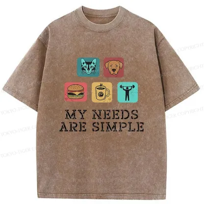 Tokyo-Tiger My Needs Are Simple Washed T-Shirt