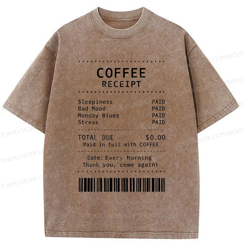 Tokyo-Tiger Coffee Bill Washed T-Shirt