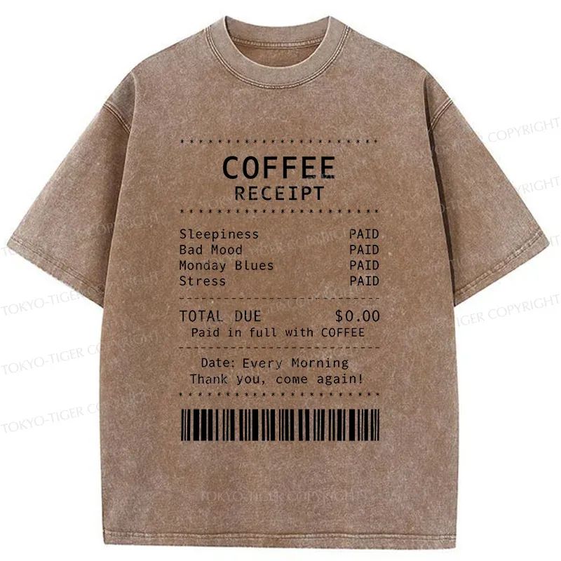 Tokyo-Tiger Coffee Bill Washed T-Shirt